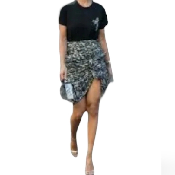 Talbots~Woman Size 16~Black/White A-Line Cotton Pensil Skirt Lined. - Picture 3 of 8